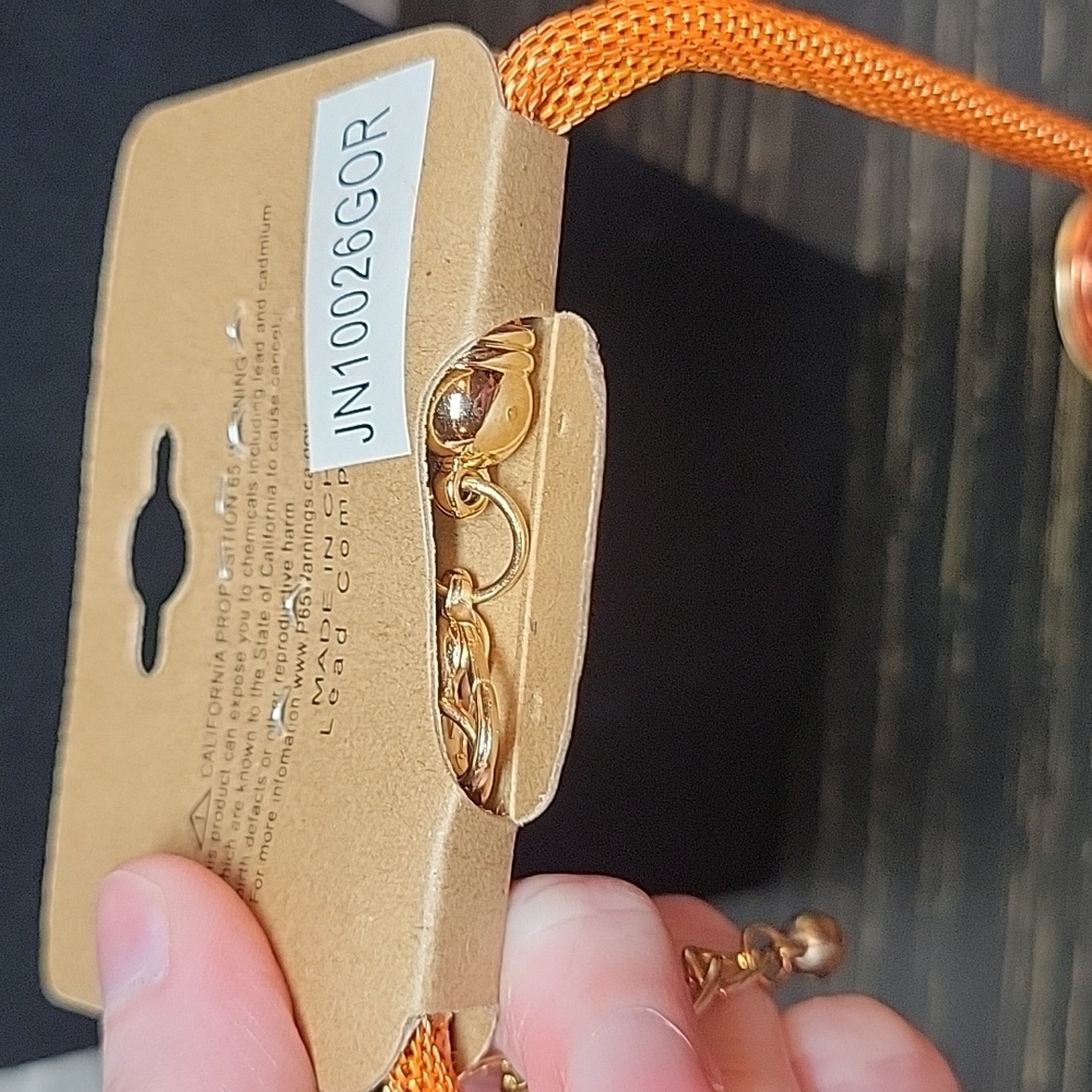 Unique Statement Necklace in Gold and Copper Tones - Picture 3 of 6